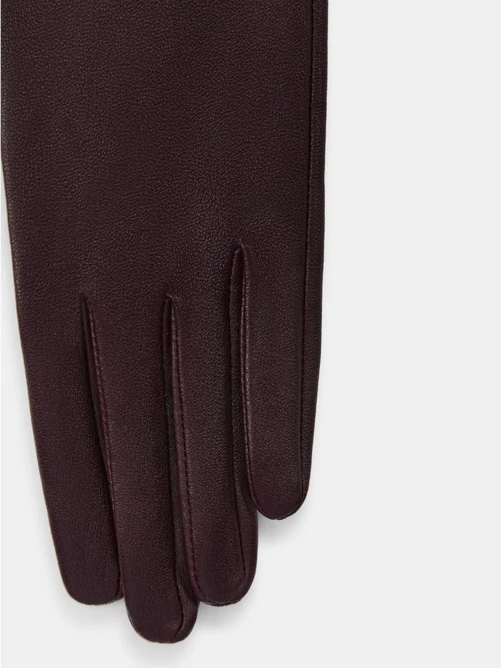 ZARA 100% LEATHER LONG GLOVES MAROON